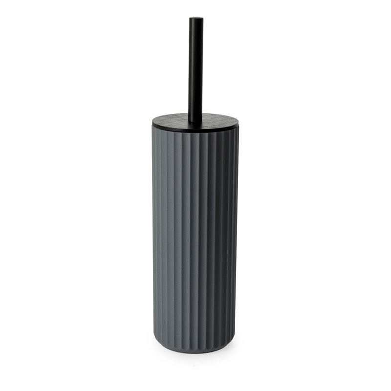 Berkeley Toilet Brush - White W/Bamboo Lid, Grey