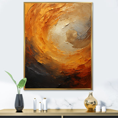 Gold Orange Desert Mirage Spiral I - Abstract Spirals Wall Art