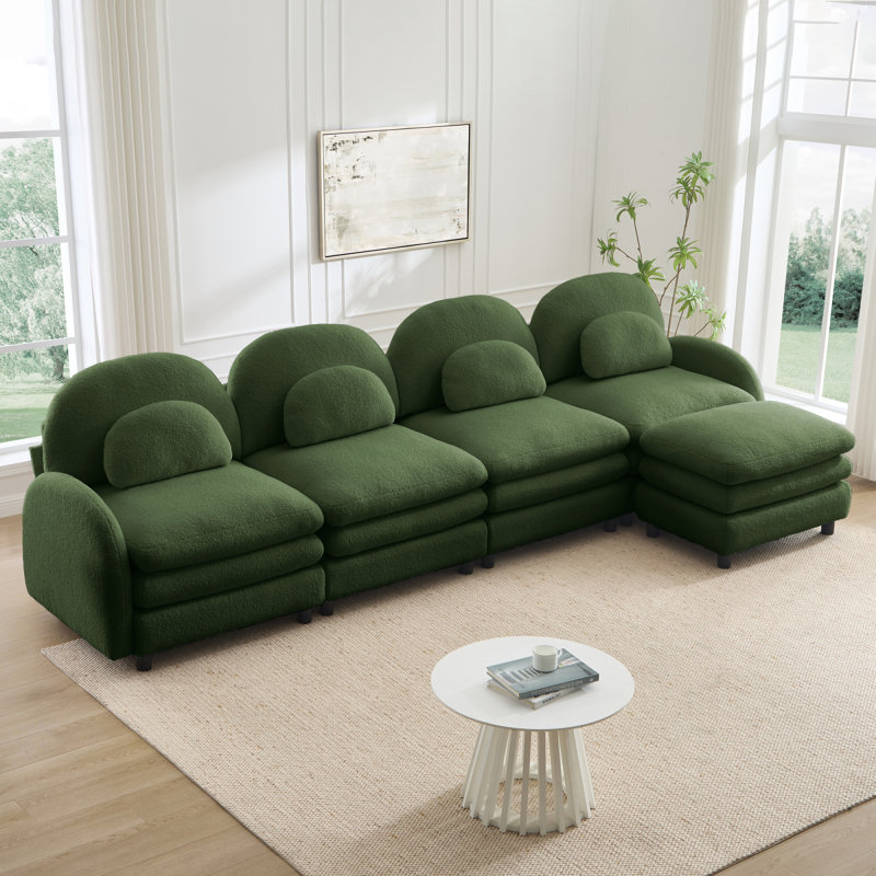 Canapé 4 places Teddy, H 35,4 po x l 129,1 po x P 55,5 po, Vert