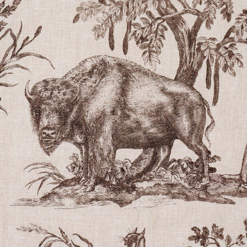 Western Toile Fabric, Sepia
