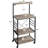 Kitchen Bakers Rack On Wheels Microwave Stand Kitchen Cart, Rolling Coffee Bar Cart With 6 S-Side Hooks And Adjustable Feet, Utility Storage Shelf