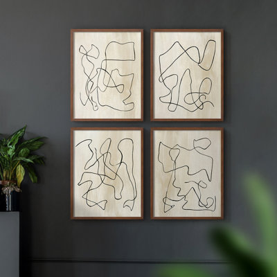 «Jovial II», ensemble de 4 reproductions encadrées