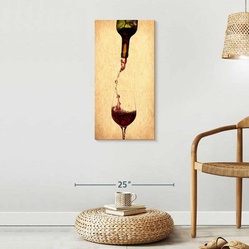 «Versing Wine», reproduction sur toile, H 30 po x l 15 po x P 1,25 po