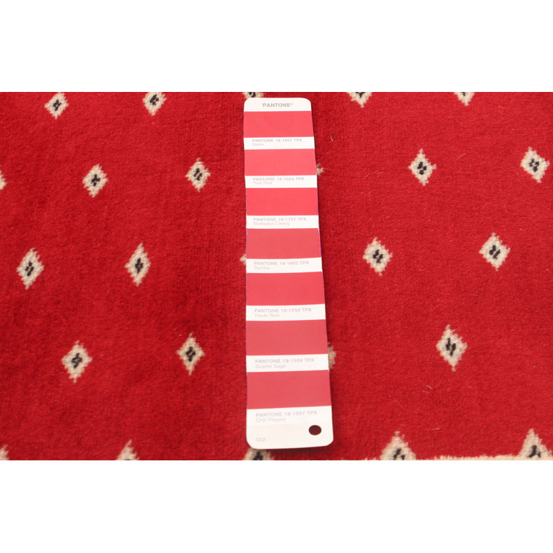 Tapis rouge foncé Malechi Peshawar Bokhara 4 pi 2 po x 5 pi 10 po
