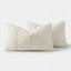 Housse de coussin décoratif lombaire en chenille blanche 12 x 20, ensemble de 2 coussins décoratifs texturés à nervures