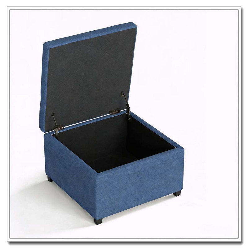 Banc rond avec repose-pieds capitonné