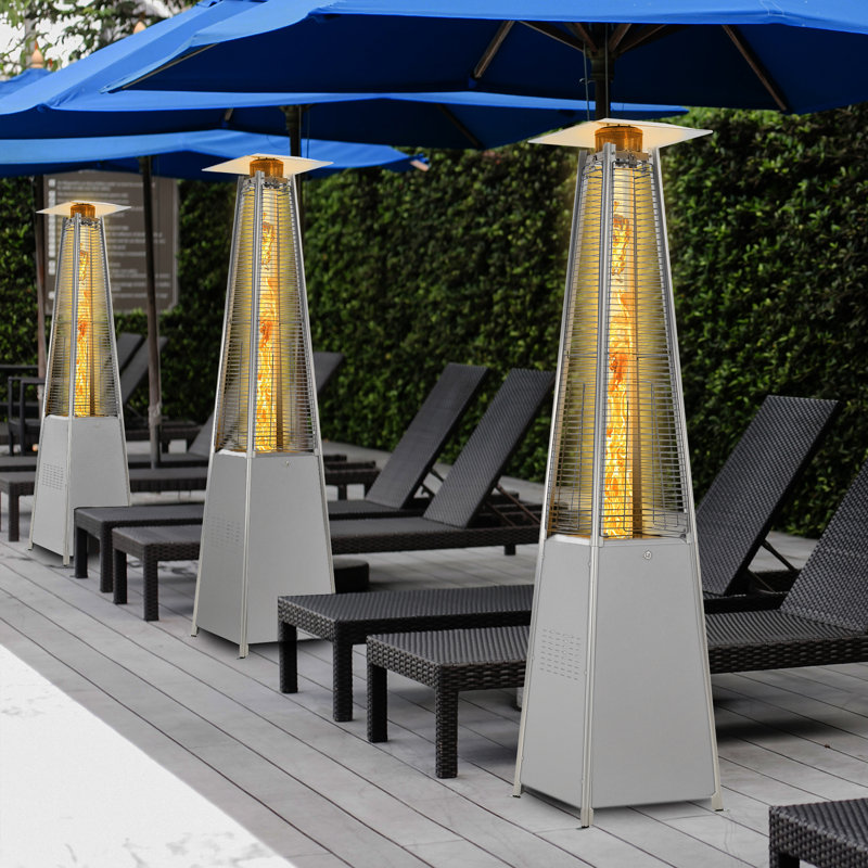 Propane Standing Patio Heater, Silver