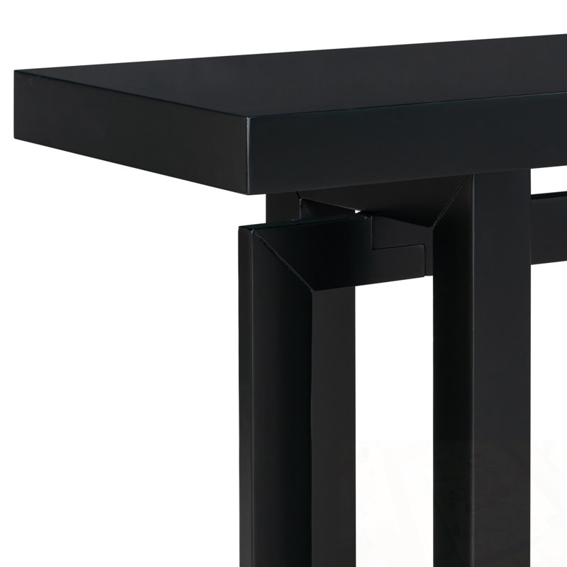 Console contemporaine avec plateau en bois, table d'entrée très longue pour hall d'entrée, couloir, salon, vestibule, couloir