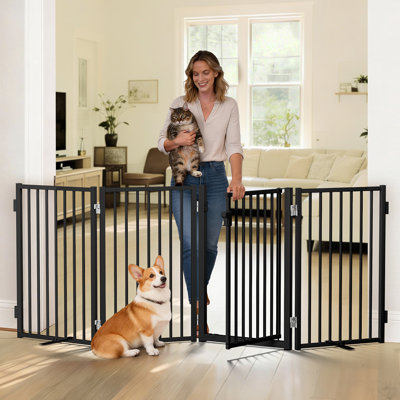 4 Pannels Pet Gate,Freestanding Dog Gates, Saftey Gates