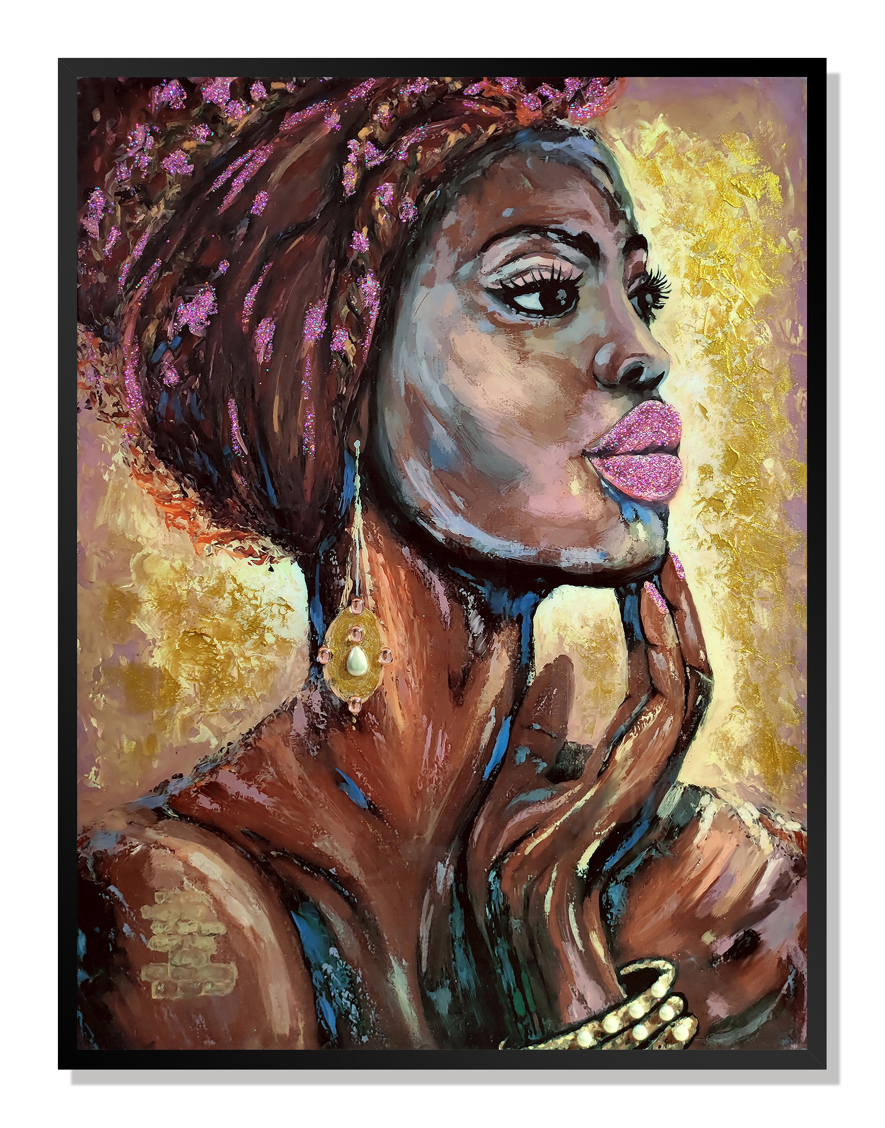 Screen Gems African woman B by Anan - PS Frame Painting on Canvas | Wayfair