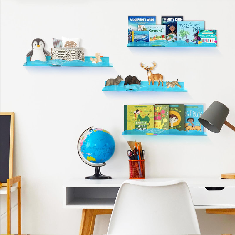 Rozann Floating Shelf, Blue