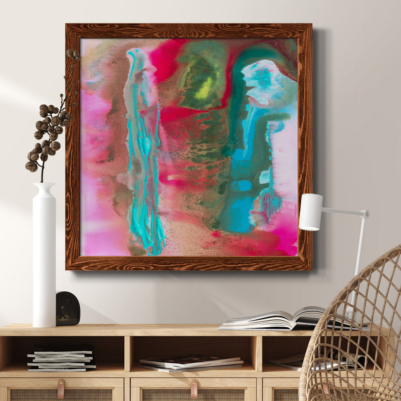 «Tropical Whimsy Arrangement», peinture sur toile encadrée