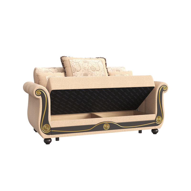 Causeuse convertible avec rangement Primenest Timeberline, beige, Beige