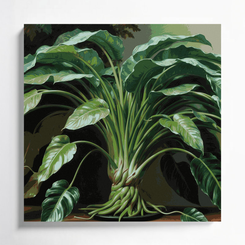 Art mural sur toile vert botanique BZ