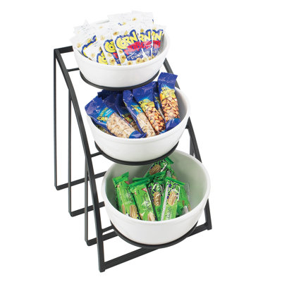 Mission Black Round Bowl Display Stand