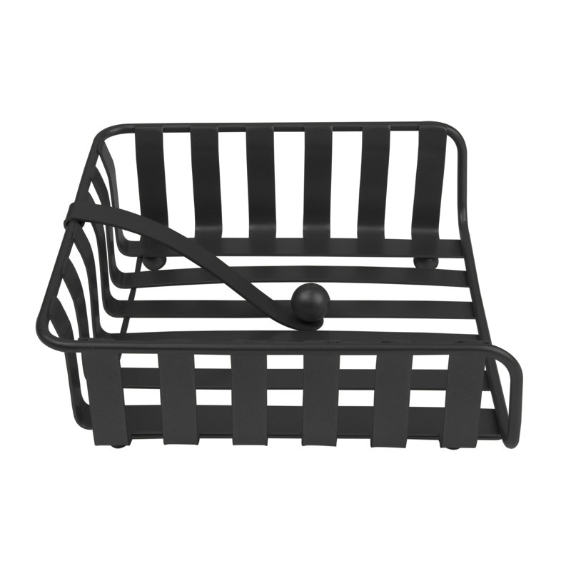 Rustic Metal Flat Napkin Holder, Black