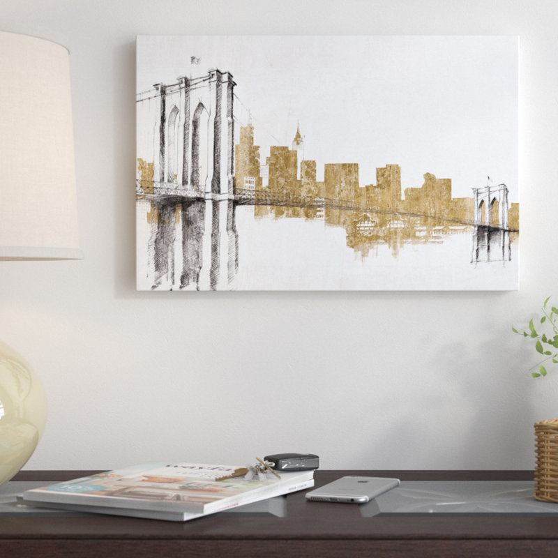 « horizon crossing », reproduction d’art sur toile tendue beige, H 18 po x l 26 po x P 1,5 po