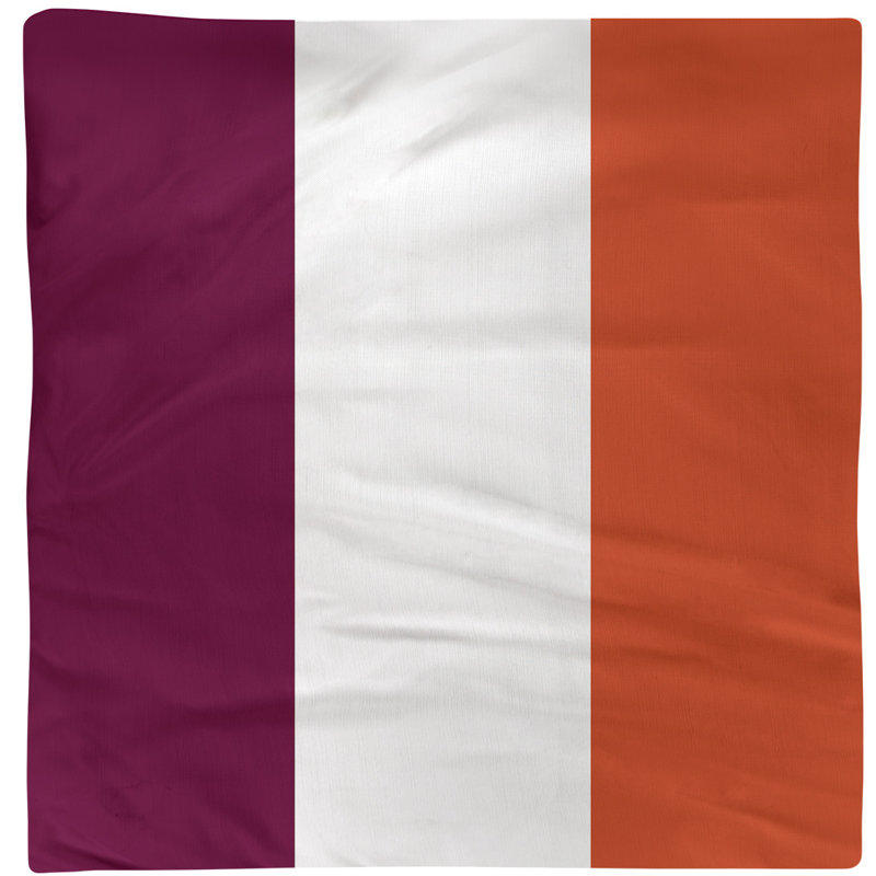 Serviette de virginie, Marron / blanc / orange, Sergé de coton, H 10 po x l 10 po x P 0,25 po