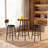 Rustic Patio Bar Sets With Storage, Metal & Mdf, For Small Spaces