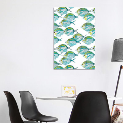 Fishes Pattern by The Cosmic Whale - Wrapped Canvas Painting