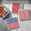 Ensemble de 4 sous-verres à carreaux assortis de style Americana