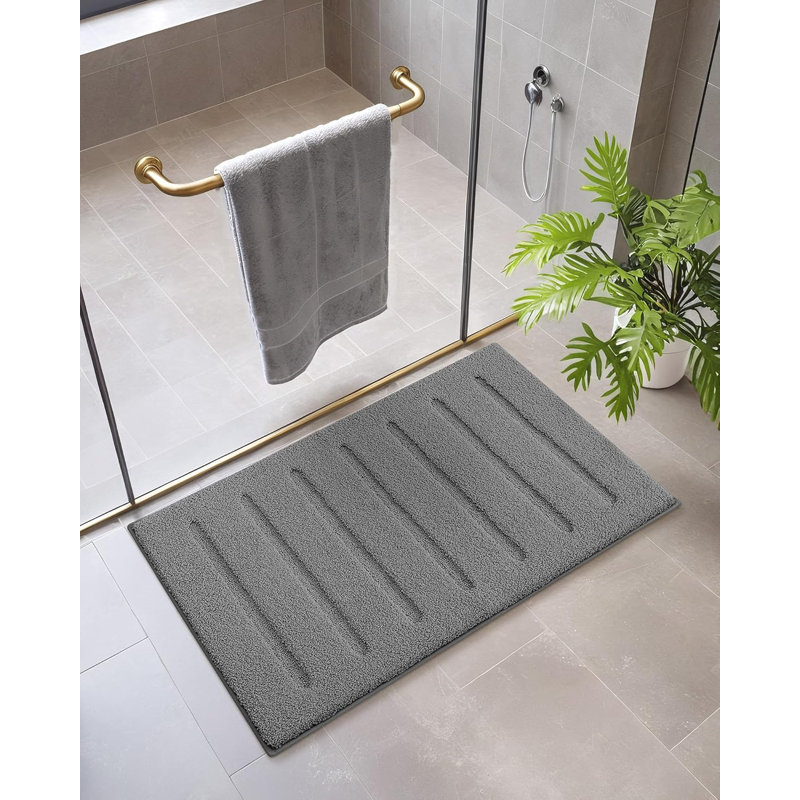 Non-Slip Bath Rug, 44cm W x 76cm L, Dark Grey