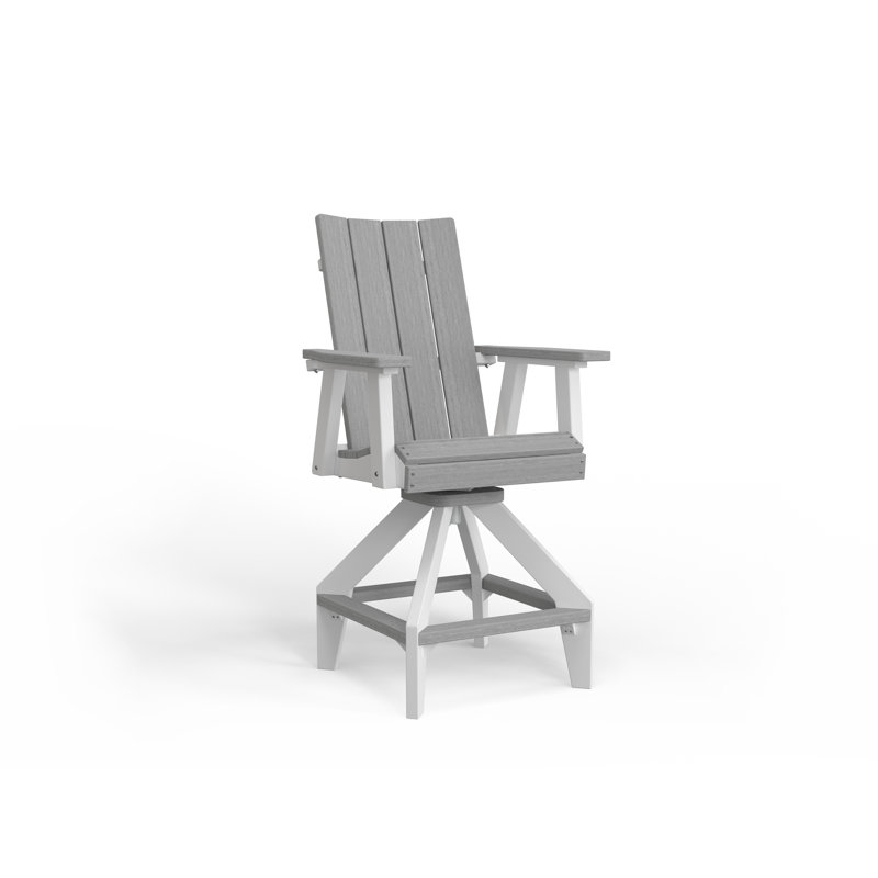 SOL Outdoor Bar Stool, White, Driftwood Grey