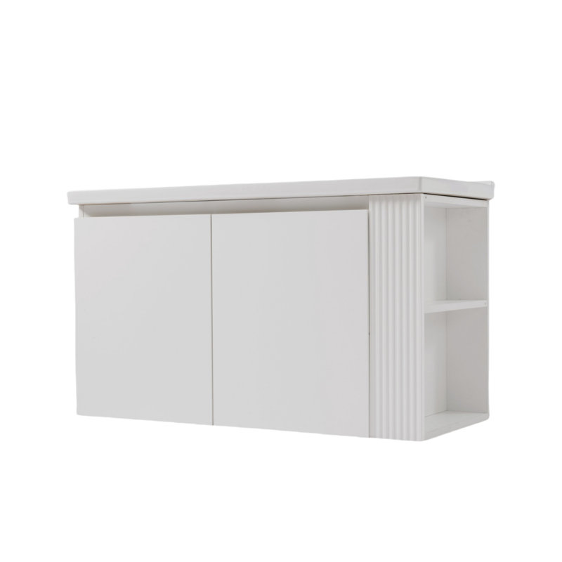Meuble-lavabo mural moderne 36 po avec lavabo suspendu en céramique 36 po Modern