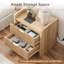 Ensemble de tables de chevet à 2 cannelures avec station de charge - table de chevet moderne à 2 tiroirs de 25 po de hauteur, grande table de chevet pour la chambre à coucher, canapé-124901580