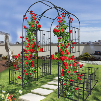 Arche de jardin Agustin avec deux supports à plantes