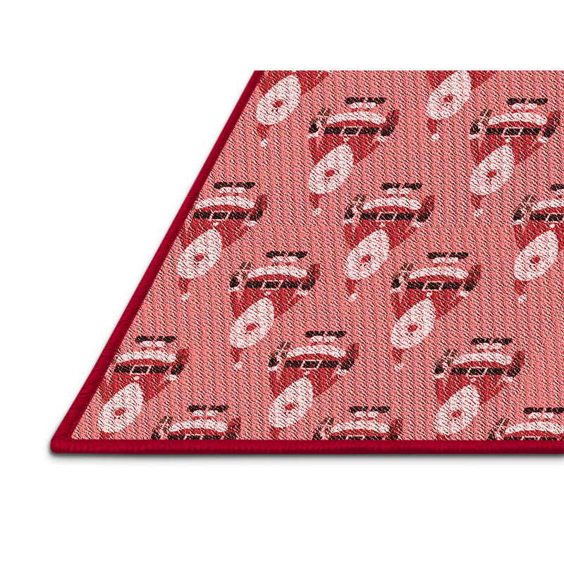 Tapis tissé à la machine en rouge
