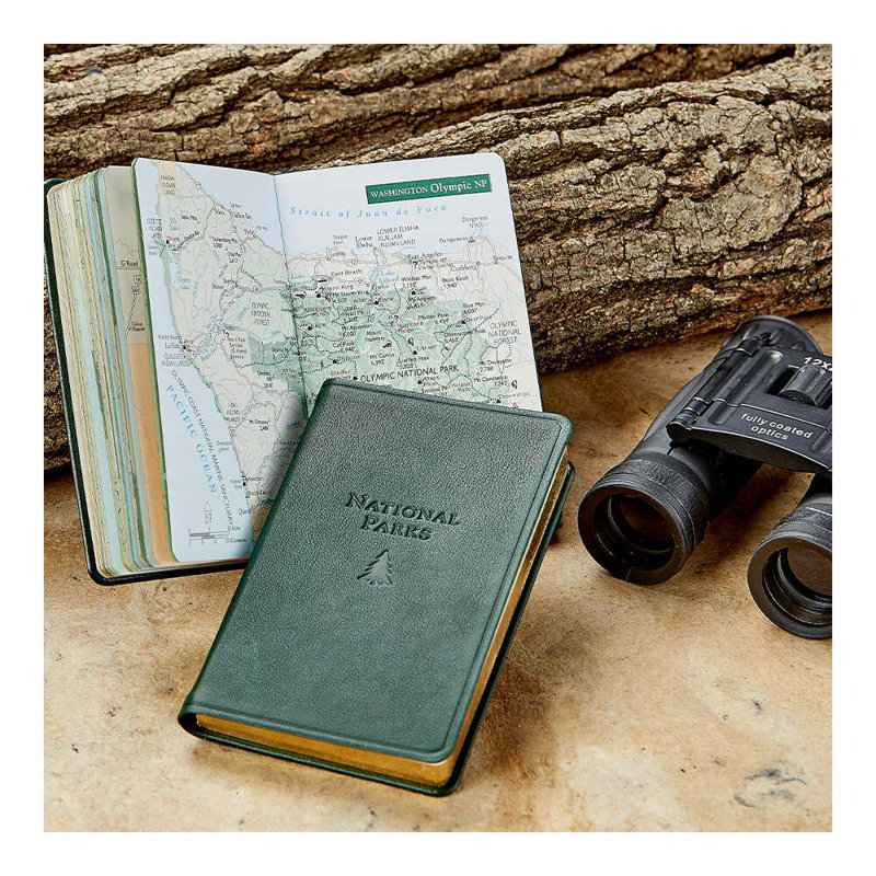 National Parks Leather Pocket Atlas, Green