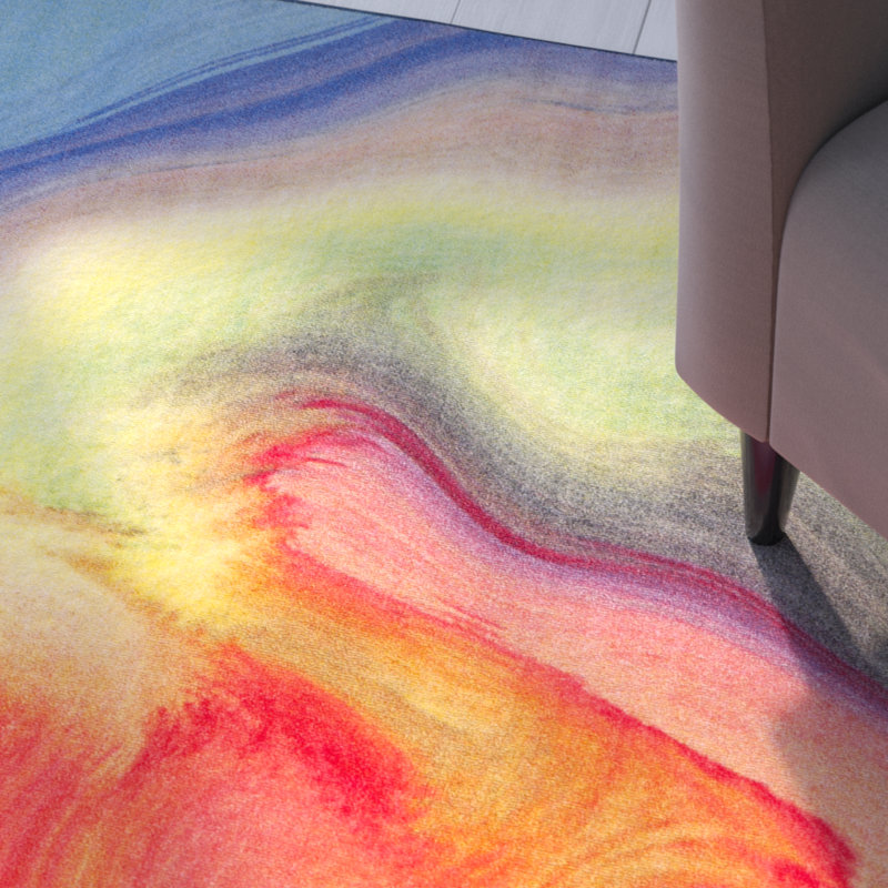 Davey Performance Machine Washable Abstract Rug, Rectangle 3'3" x 5'3"