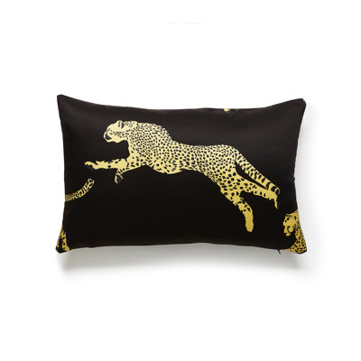 Leaping Cheetah Lumbar Pillow Cover & Insert
