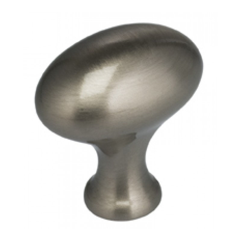 Poignée ovale classique et moderne, Nickel satiné, H 1,375 po x l 1,375 po x P 1,5 po