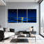 Ensemble de 3 impressions sur toile, "Night Sky Stars Reflecting On Water Surface"-1568477510