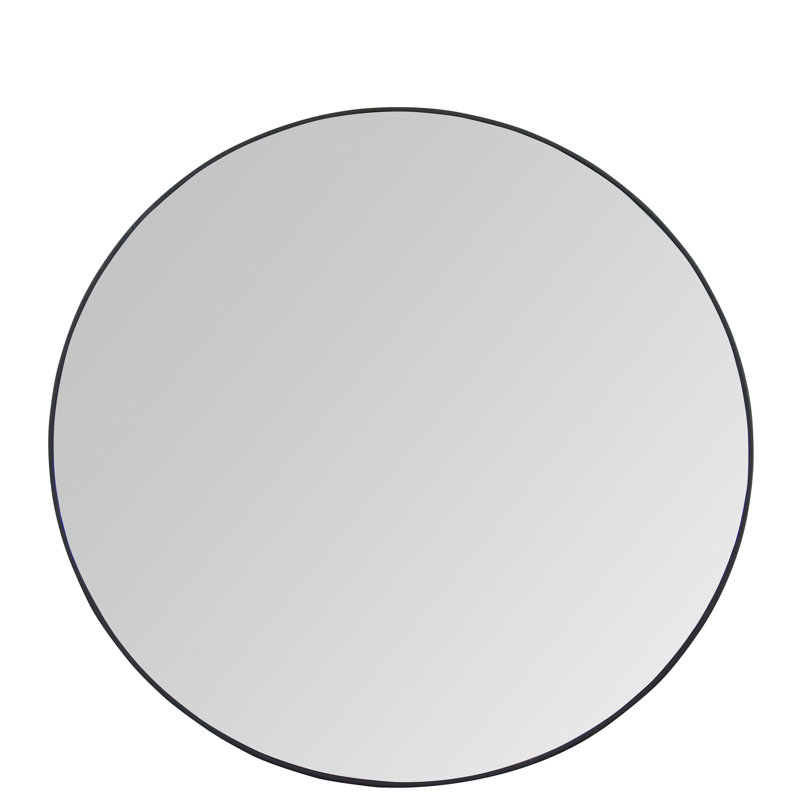 Argie Round Metal Beveled Wall Mirror, 32" x 32"