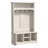 5-in-1 Hall Tree with High Gloss Fluted Doors – Bench, Shoe Storage & 3 Open Cabinets