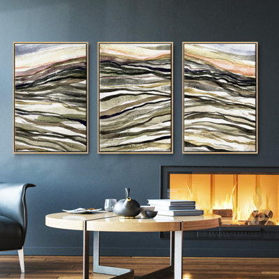 Waterscapes I, ensemble de 3 toiles encadrées