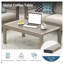 Table basse d'extérieur en métal toutes saisons 43 po x 24 po avec plateau d'aspect bois et structure kaki