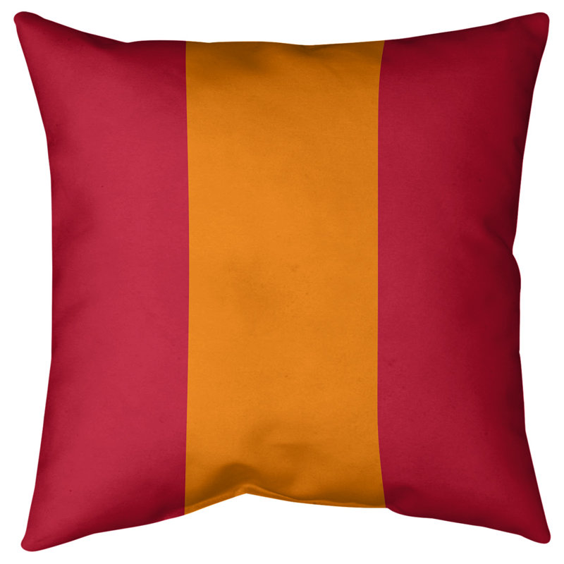 Housse de coussin, 20 po x 20 po, Rouge/orange, Sergé de coton