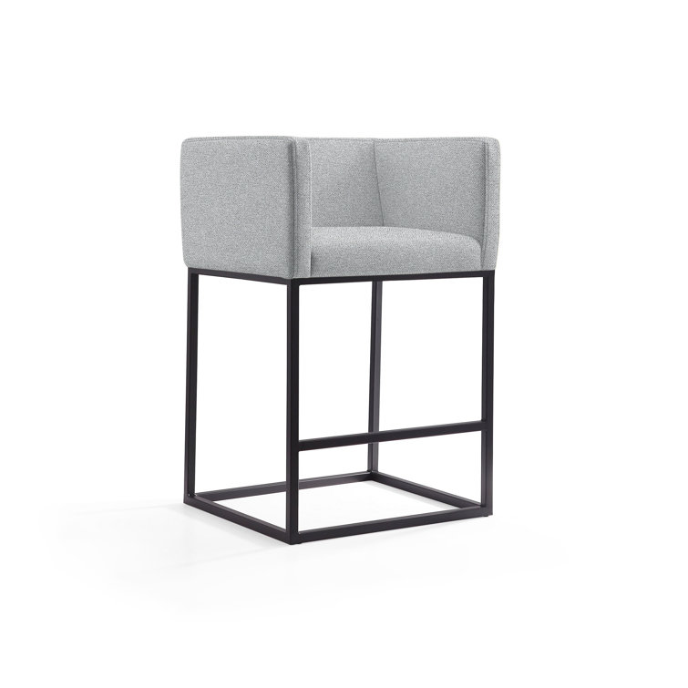 Upholstered Counter Stool with Metal Frame