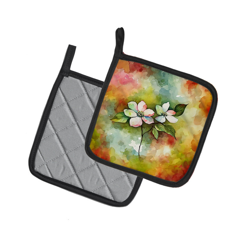 Paire de supports à casserole en bois d'aquarelle de Virginie