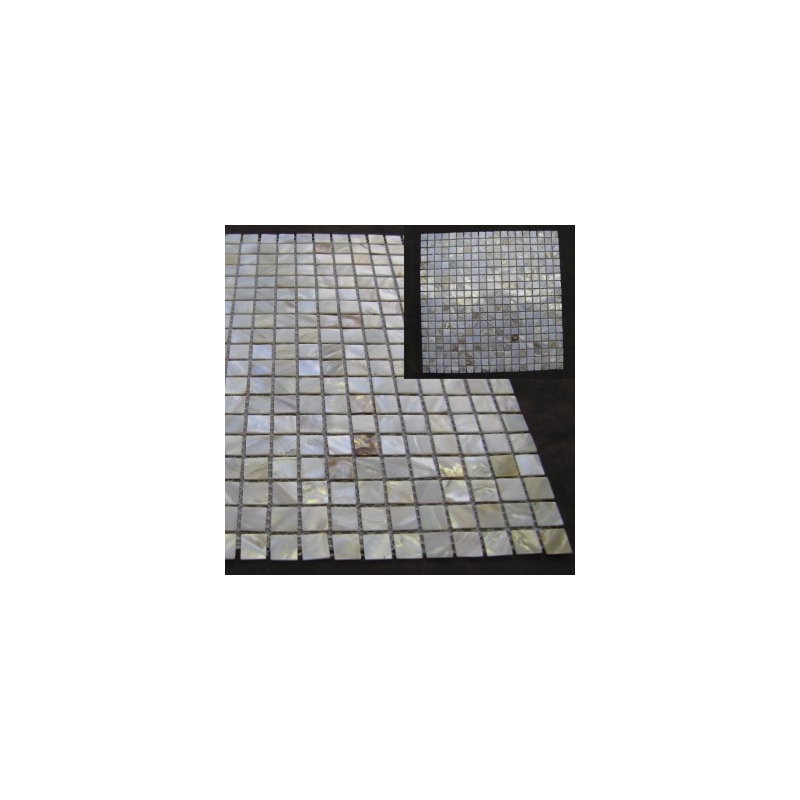 SeaTile 1" x 1" Seashell Grid Mosaic Wall & Floor Tile, White