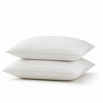 MHG Living Ultra Striped Pillow – Breathable Microfibre Cover Bed Pillows