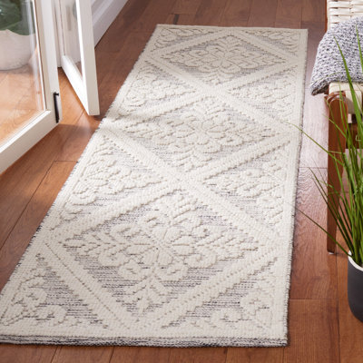 Vermont Hand Woven Wool Damask Rug