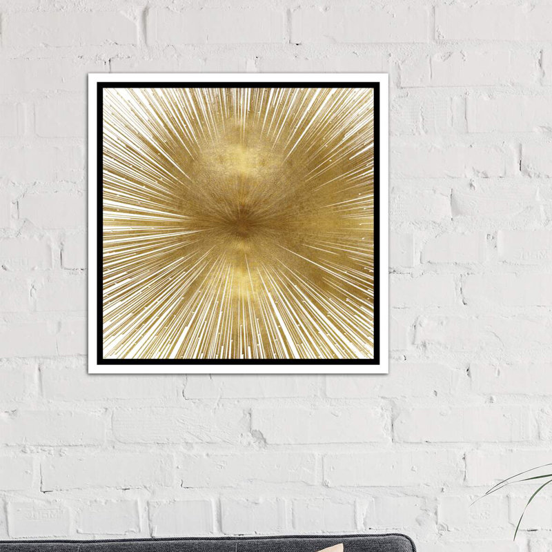 «Radiant Gold» par Abby Young - impression d'art graphique, H 26 po x l 26 po x P 1,5 po, Toile blanche encadrée