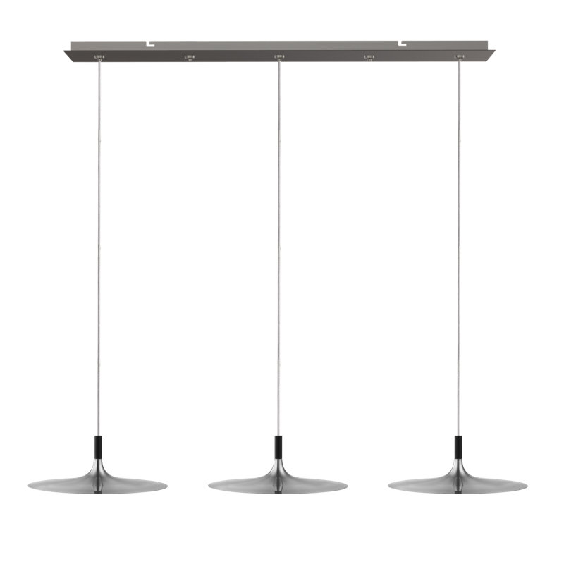 Judi 3 - Light LED Kitchen Island Pendant, Brushed Nickel