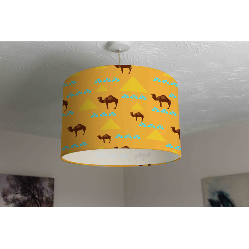 Camels 25cm H Cotton Drum Pendant Shade ( Uno )