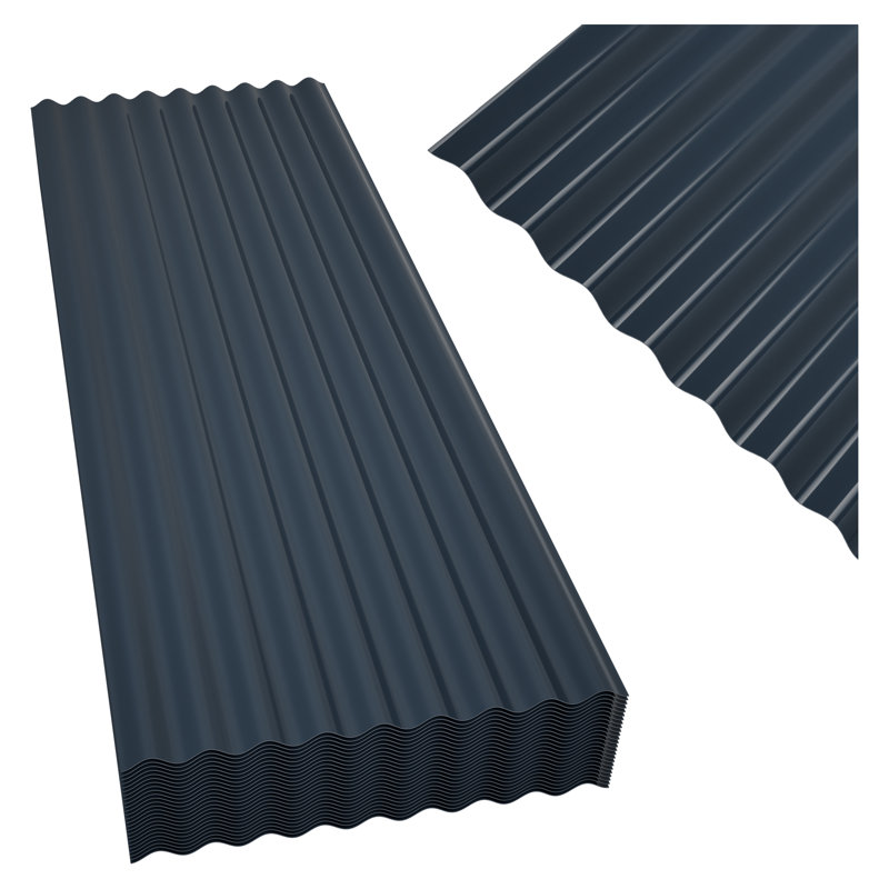 25-Piece Roof Panel Set in Matte Grey Texture for Shed, Garage, and Patio, Grey